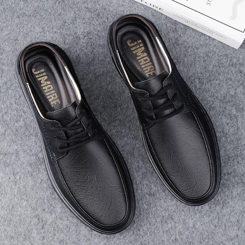 Весна Осень Универсальные Новые Мужские Туфли Из Натуральной Кожи На Шнуровке Деловые Туфли Мужская Рабочая Повседневная Обувь Бесплатная Доставка