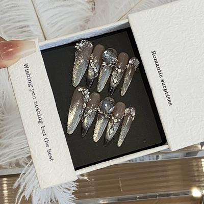 Легкая роскошная высококачественная квадратная ромбовидная вспышка с боковым светом французская кошачья глазка персиково-черная умная носимая нашивка