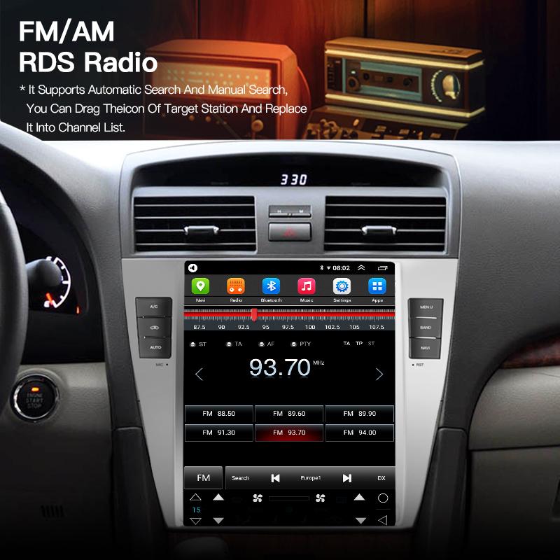 Автомобильный радиоприемник Android Мультимедиа 9,7 дюйма для Toyota Camry 6 XV 40 50 2008-2011 Carplay Стерео GPS Autoraido Tesla Style Видеоплеер 2 Din