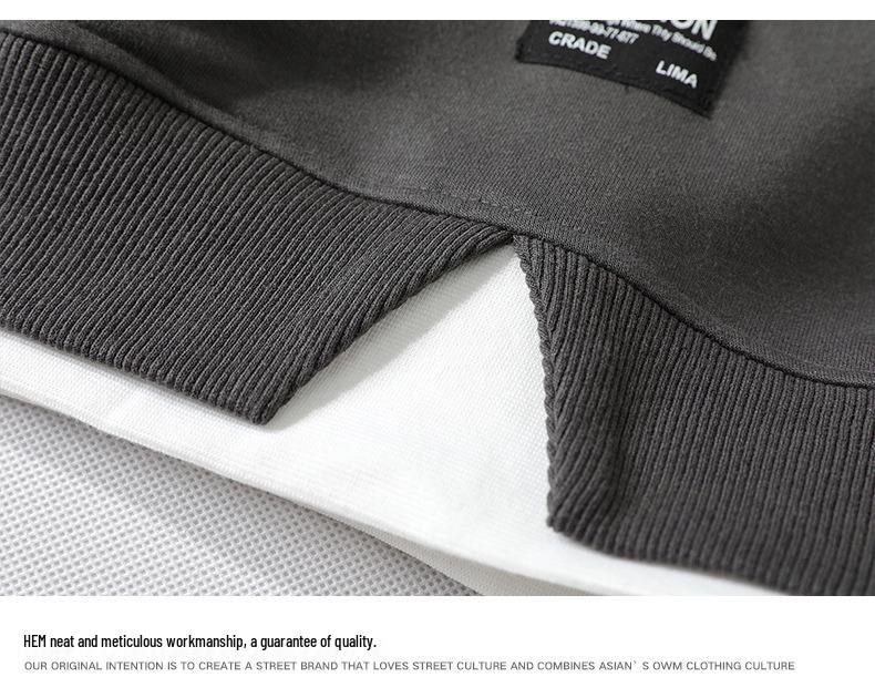 Мужской свитшот с круглым вырезом и многослойным эффектом: Трендовый, Универсальный Топ с Длинным Рукавом для Весны и Осени