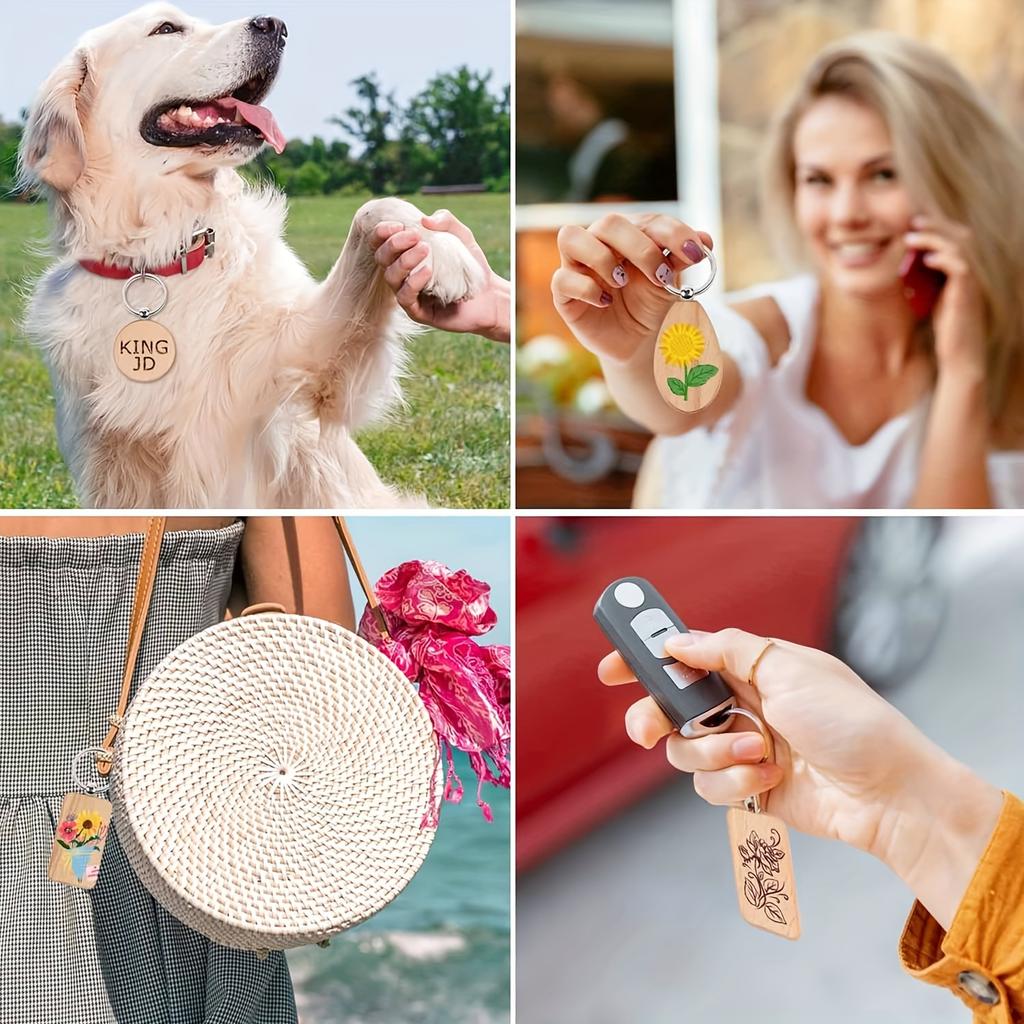 15 шт., деревянные заготовки, брелок в ассортименте, деревянный брелок для ключей, кольцо для ключей для DIY, подарочные поделки, лазерная гравировка, деревянные брелоки, заготовки