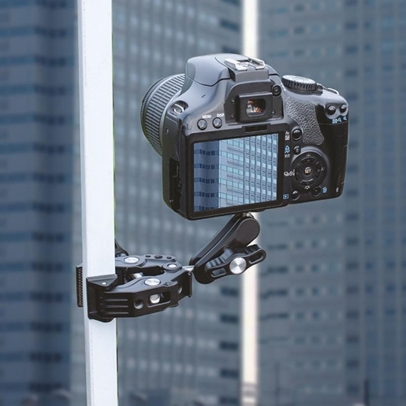 Super Clamp Double Ballhead Smartphones/Action Camera Mount Clip 0-65mm for Tripods and Gimbals