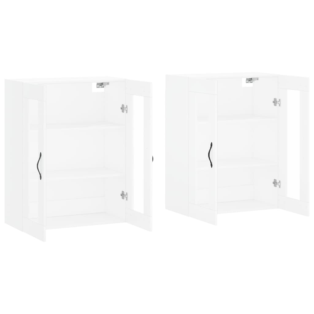 Wall Cabinets 2 pcs White Wood Based Material