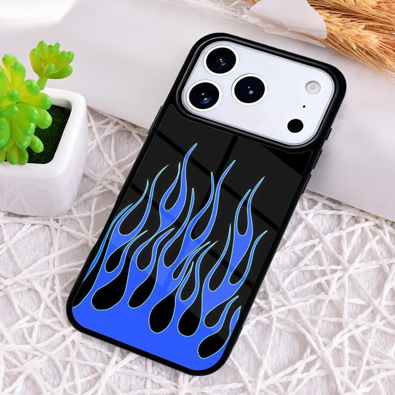 Ударопрочный чехол для телефона Красное Синее Пламя для iPhone 17 Air 16e 15 11 12 14 13 Pro Max Чехол Coque