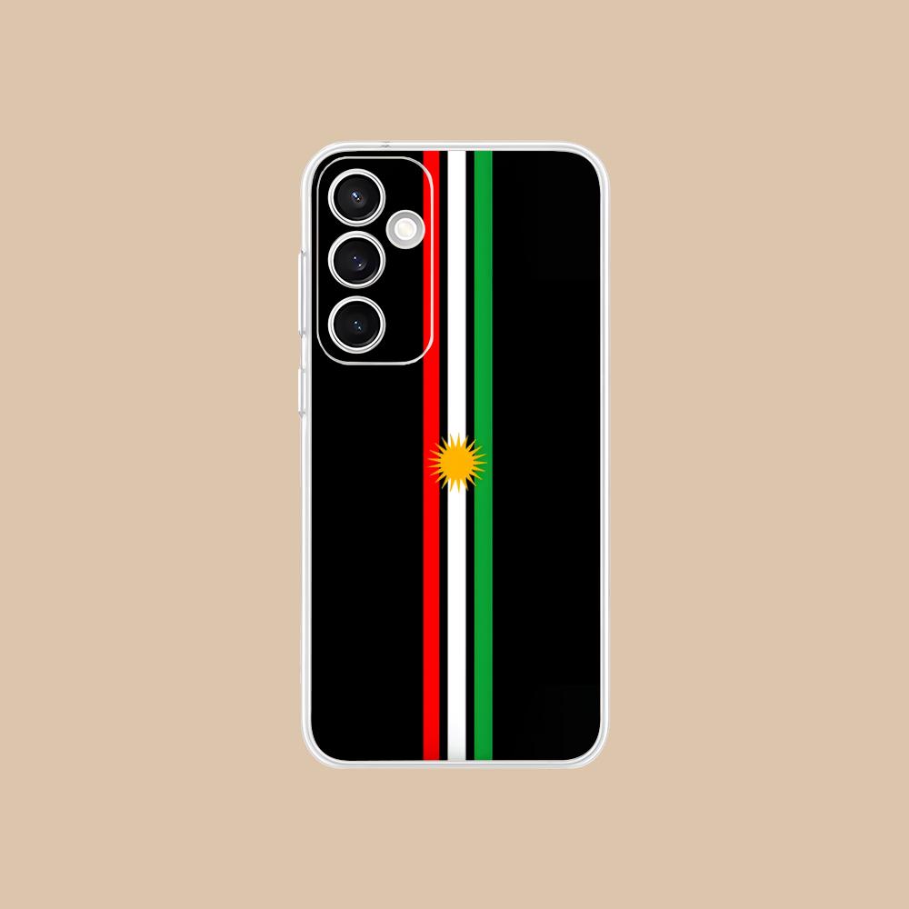 Прозрачный чехол для мобильного телефона с флагом Курдистана для Samsung Galaxy S25 S24 S23 S22 S21Plus FE Ultra Цветной чехол