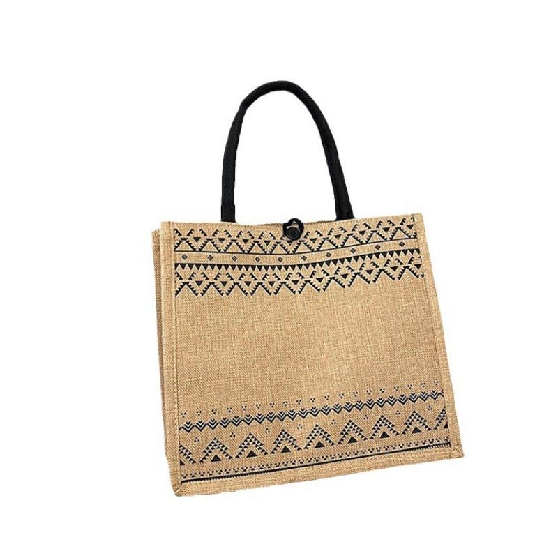Большая вместимость открытая женская модная сумка для покупок на одно плечо женская льняная сумка для поездок на работу
