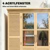 Garden Cabinet Wood Walk-In Tool Shed with Shelf Acrylic Windows Double Door Asphalt Roof Louvered Ventilation Floor Panel