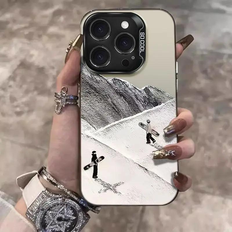 Космический чехол для телефона для катания на лыжах для iPhone 17 Чехлы iPhone Air 16 15 14 13 12 11 Pro Max XS X XR 7 8 Plus Ударопрочная задняя крышка
