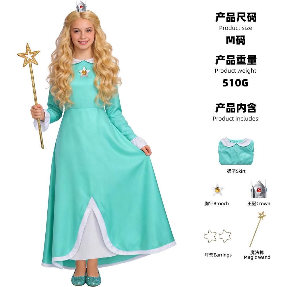 Game Halloween Costume Peach Princess Dress Cosplay Dress Super Mario Dress