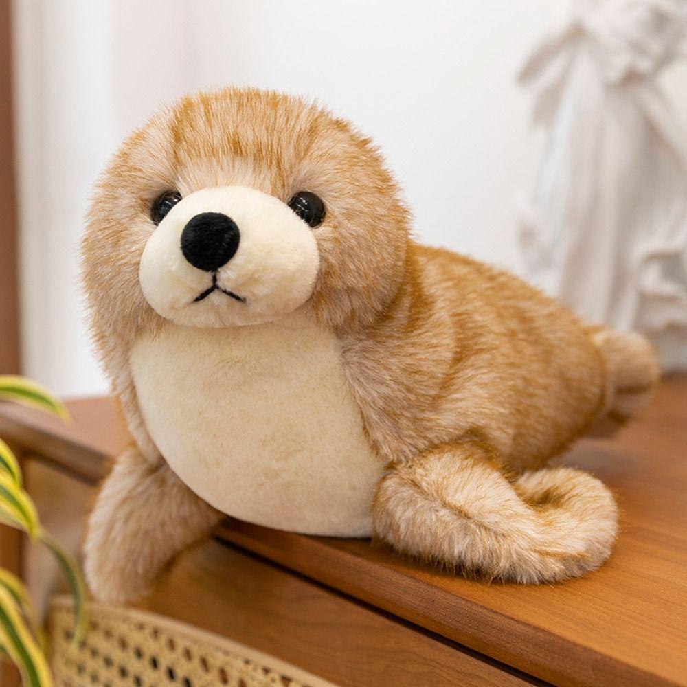 Fluffy Sea World Animal Stuffed Dolls Soft Seal Stuffed Animal  Birthday Parties