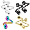 2 Pcs Stainless Steel Spiral Twister Lip Nose Ring Body Puncture Piercing Jewelry