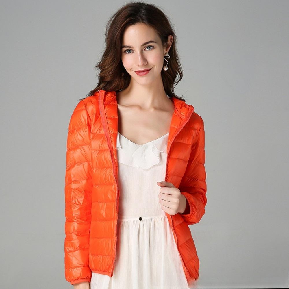 Женская осенняя куртка на белом утином пуху, ветрозащитное пальто с капюшоном, теплая повседневная зимняя M-5XL