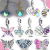 Original Copper Charm Beads Glowing Luminous Firefly Butterfly Pendant Fit Bracelet Charm Making Jewelry