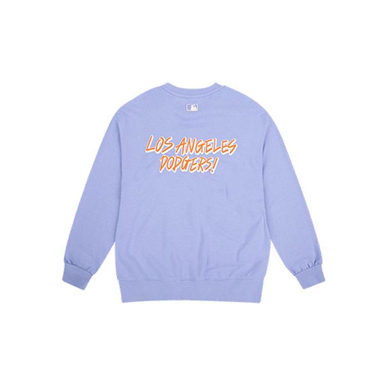 MLB Los Angeles Dodgers Long Sleeve Loose Fit Logo Print Crewneck Sweatshirt Unisex sweatshirt Blue Purple 31MT04941-07V