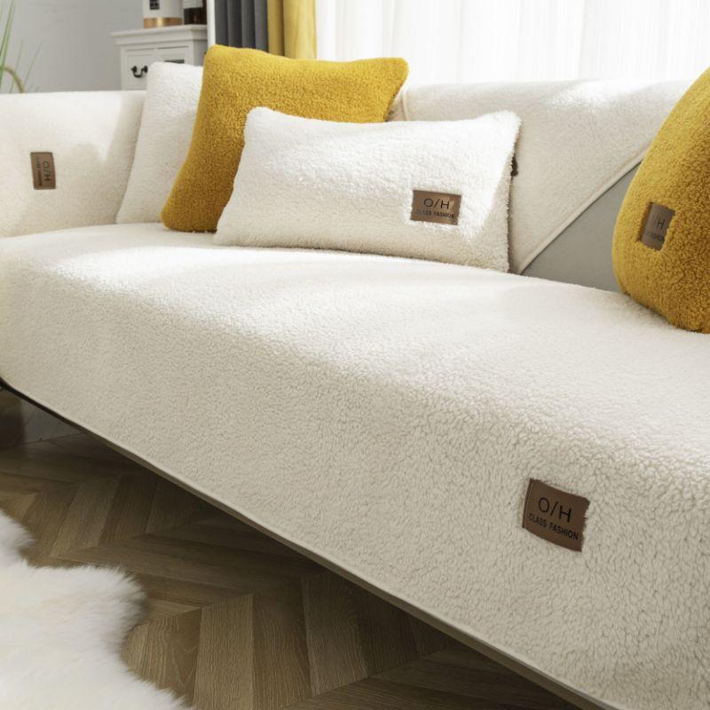 Утолщенная универсальная плюшевая подушка в скандинавском стиле на весну, осень и зиму, нескользящий кожаный чехол для дивана, новый чехол-полотенце