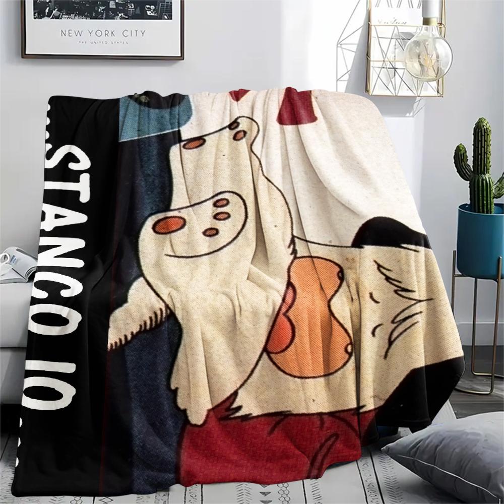 1PC HELLO SPANK Print Flannel Blanket, High quality Comfortable for All Seasons, Home Decor, Warmth and Comfort, Perfect for Christmas Gifts