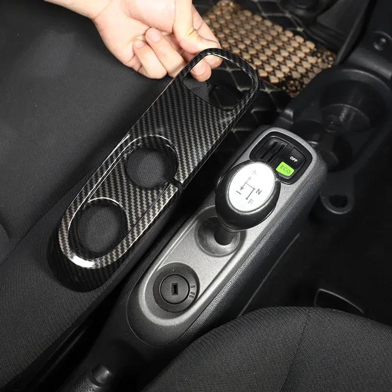For Smart Fortwo 451 2009 2010 2011 2012 2013 2014 2015 Carbon Fiber Texture Car Center Console Gear Panel Cover Decorate Trim
