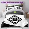 football Logo Pattern Bedding Quilt Set Quilt Cover Pillowcase Home Decoration Birthday Gift (1*duvet cover+ 2*pillowcase, without core)