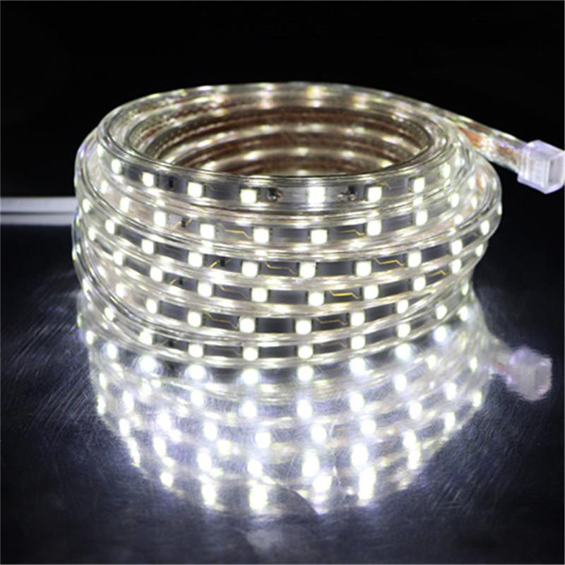 5050 Flexible LED Strip light AC220V 60leds/m Waterproof IP67 Led Tape LED Light With EU Power Plug 1M/2M/3M/4M/5M/10M/15M/20M