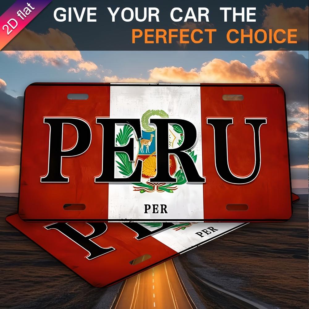 HD Tin Sign Vintage Peru National Flag License Plate Metal Wall Art Retro Peruvian Emblem Decor for Bar Man Cave South Americ