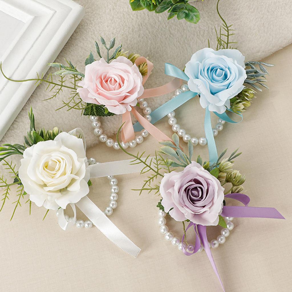 Браслет-корсаж на запястье, корсаж и корсаж для выпускного вечера, браслет-корсаж с розой для свадьбы, годовщины, выпускного вечера