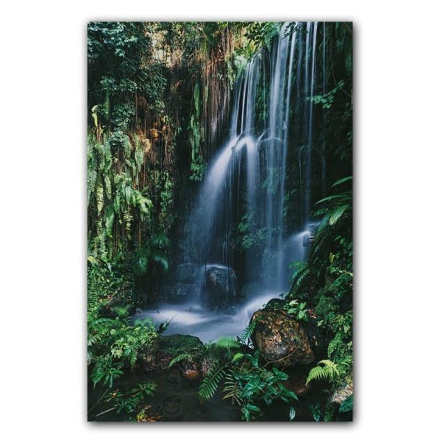 Пейзаж Картина Маслом Лес Водопад Река Красивая Природа Пейзажи Холст Картина Офис Коридор Украшение Дома Фреска Без Рамки