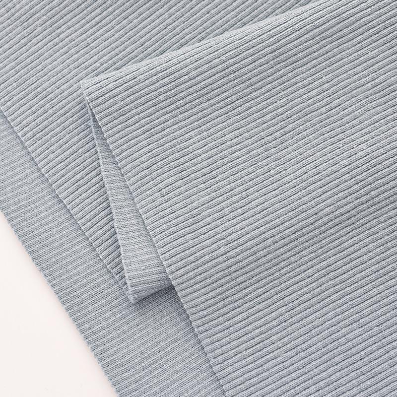 Хлопок Спандекс Рубчик Ткань Эластичный Трикотаж Манжета Пояс Штанина Рукава Толстовка Низ Футболка Топы Отделка рубчиком Джерси Трикотажная ткань в рубчик