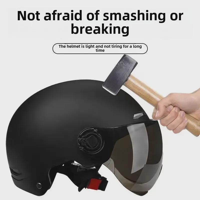 Сертифицированный 3C ветрозащитный и солнцезащитный шлем для электровелосипеда на все времена года - небьющийся полушлем для мужчин и женщин