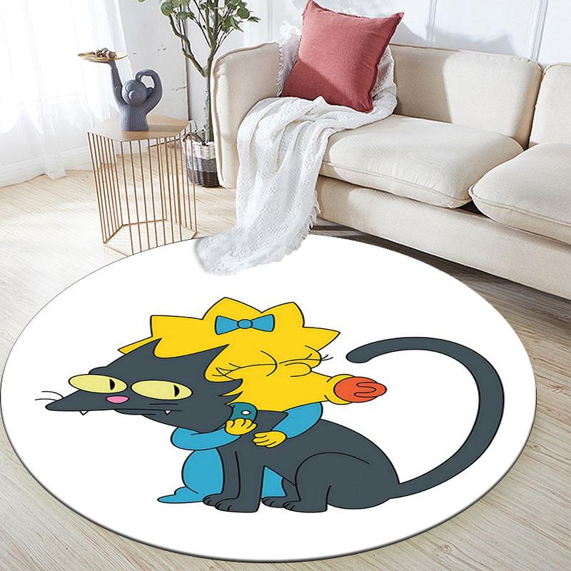 Maggie Simpson pattern round rug,Carpet Rug for Living Room Bedroom Playroom ,Non-slip Floor Mat,Holiday Gifts and Birthday Gifts.