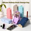 Vertical Makeup Brush Storage Bag Silicone Toiletry Storage Box Cosmetic Brushes Bag  for Home