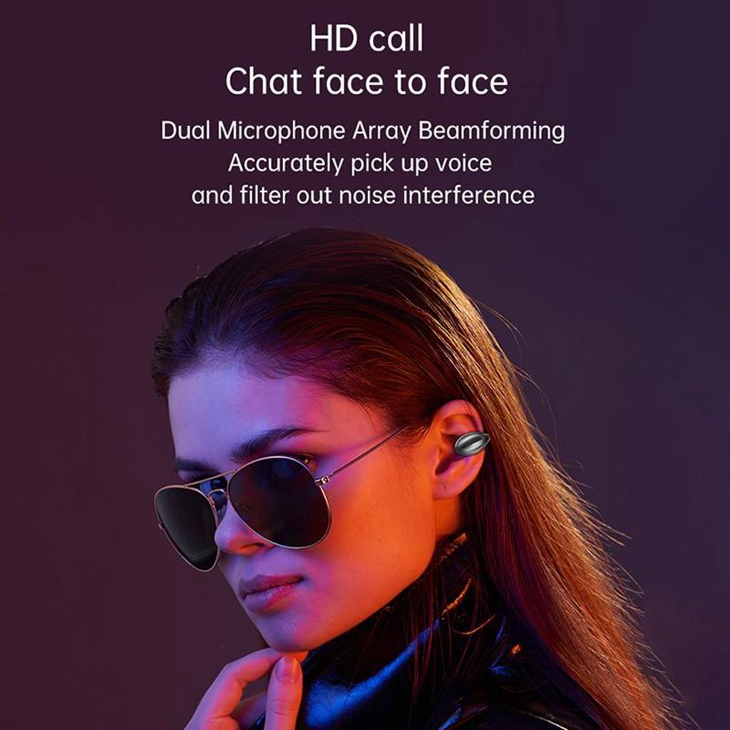 Painless Wear Digital Display Earphones Wireless Ear Clip Earpieces Noisce Cancelling Sport Stereo Wireless Earbuds Gaming Earphones