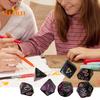 Polyhedral Dice Set for RPG Dungeons - 7Pcs/Set, Logic Ability, Vibrant Color, Double-Colors Polyhedral Game Dice