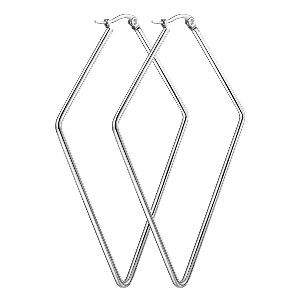Geometric Square Stud Irregular Shape Earrings Diamond Stainless Steel Exaggeration Earrings Large Hypoallergenic