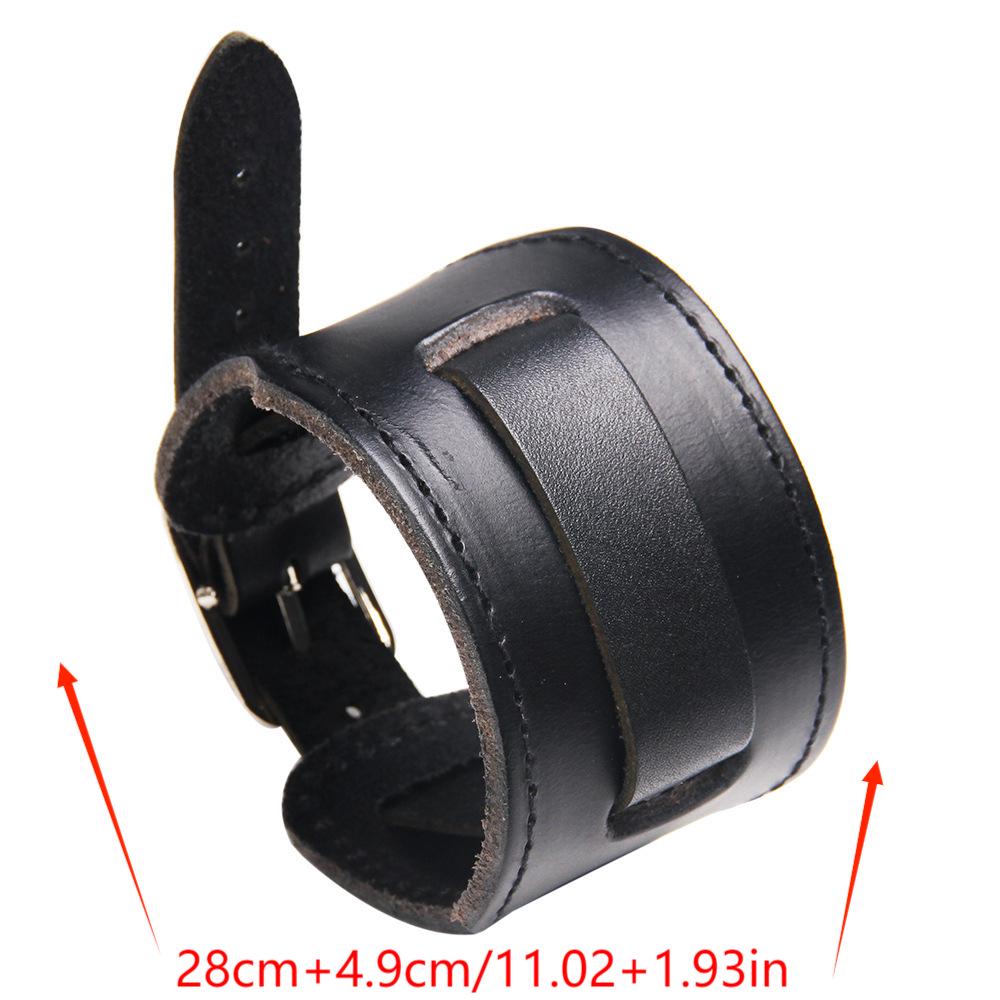 Кожаный браслет в стиле ретро-панк: Универсальный модный аксессуар из коровьей кожи