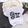 Модная футболка с коровкой на День Рождения 1-10 Лет Футболка на День Рождения Мальчишеская Футболка Девичья Футболка для Вечеринки Одежда с Принтом Коров Дети Подарки Модные Топы Футболка