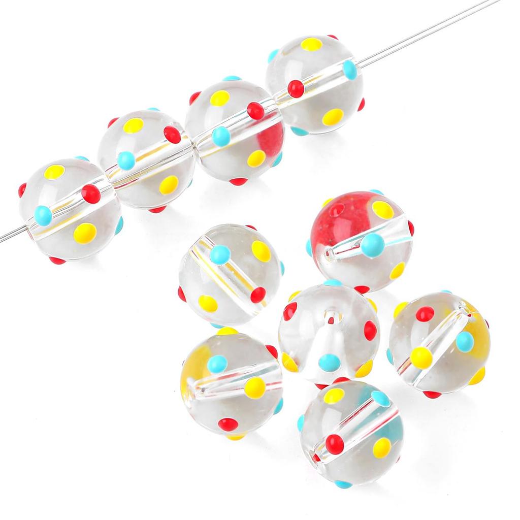 2 шт./пакет, ручная роспись, забавные цветные стеклянные бусины для DIY ожерелье, браслет, серьги, изготовление ювелирных изделий, аксессуары для рукоделия