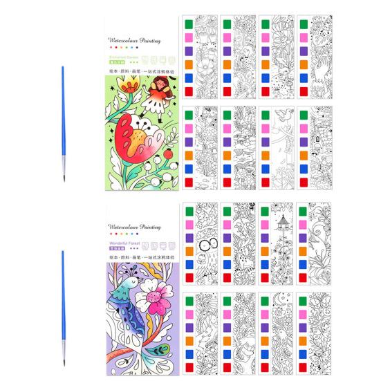 1/2/3/4 шт. Карманная книга для рисования акварелью, яркие цвета, закладка своими руками, веселая детская акварельная картина