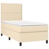 3141662 vidaXL Bed with Divan Base and Mattress Cream 90x190 Cm Fabric