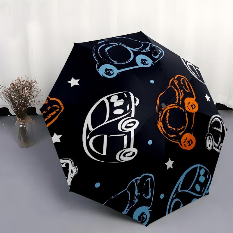 1pc Car Pattern Design Umbrella with Plastic Handle,Suitable for All Seasons Umbrellaptys26093