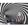 Обои Nordic Minimalist Black And White Stereo Tunnel Mural TV Background Wall Living Room Bedroom 3d Wallpaper