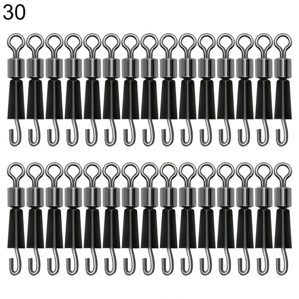 20/30/50Pcs Fishing Swivels Ball Bearing Swivel Rings Connector Rolling Hook