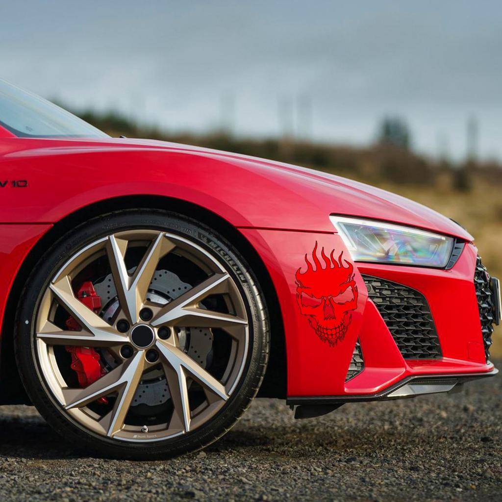 Car Skull Sticker, Skull Sticker, Decal - Waterproof Car Reflective Decal with Skull Design