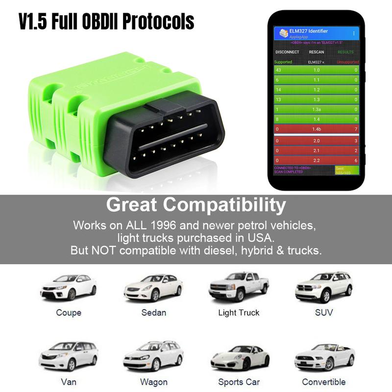 KONNWEI KW902 ELM327 V1.5 Bluetooth 5.0 OBD2 Сканер ELM 327 PIC18F25K80 Проверка двигателя Автомобильный сканер OBD 2 Читатель диагностических кодов