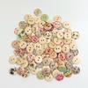 100Pcs Colorful Flower 2 Holes Wooden Buttons Sewing Scrapbook Craft DIY Decor