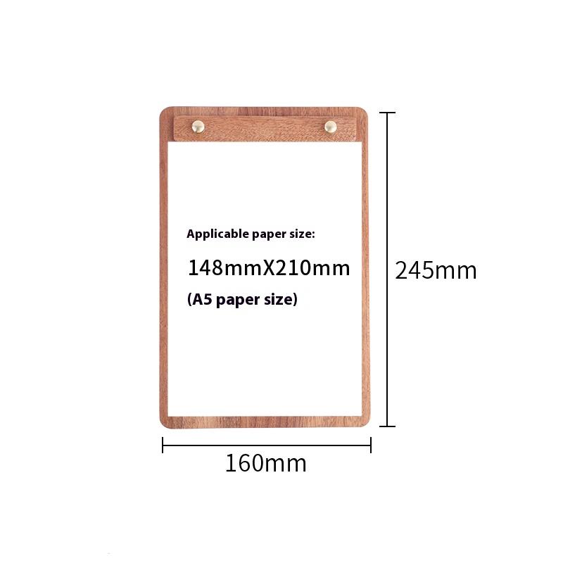 Solid Wood Menu Board Restaurant Wine Order Single Clip Bar Retro Table Card Bill Board Clip Writing Board Clipboard