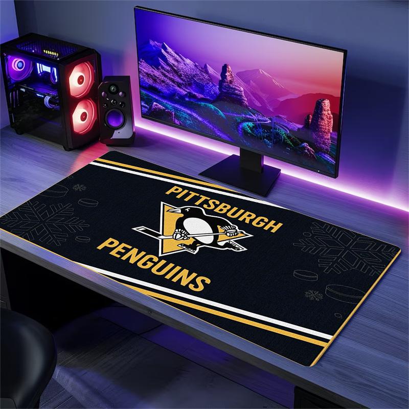 Коврик для мыши Pittsburgh Penguins Большой игровой коврик для стола Нескользящий Коврик для ноутбука и планшета XXL Коврик для мини-ПК с заблокированным краем