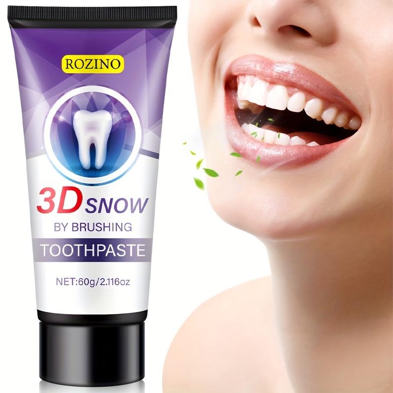 Зубная паста 3D Snow, 60 г — отбеливающая и осветляющая, освежающая дыхание, защита десен, кремовая формула с натуральными ингредиентами для ежедневного ухода за полостью рта