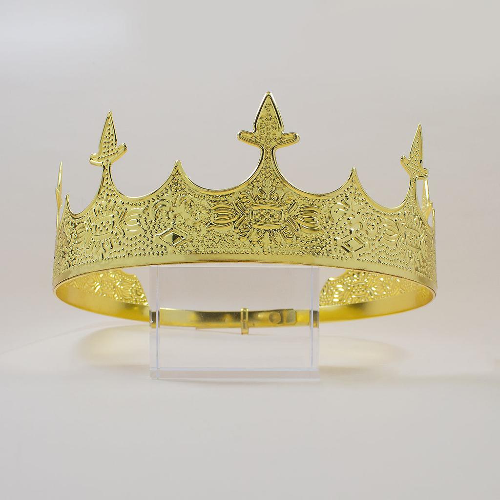 Royal Men's Round Crown Prince Crown Crown Wedding Birthday Ball Party Halloween Decoration Bridal Universal