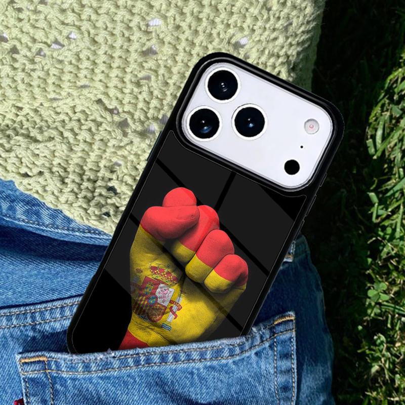 Испания Испанский флаг Чехол для телефона Для iPhone 17 AIR 16 Pro Max 15 14 Pro 11 12 13 Ударопрочный силиконовый чехол
