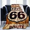 1PC Highway 66 pattern blanket, all season lightweight home office outdoor nap multifunctional blanket